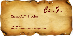 Csapó Fodor névjegykártya